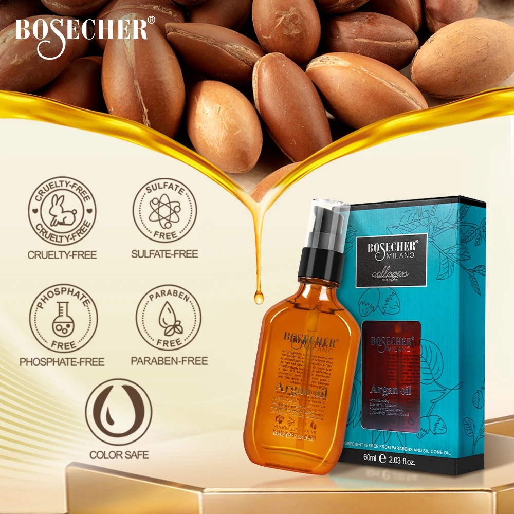 Bosecher OEM Private Label Karseell Organic Strenthening Repair smooth hair treatment Extract Hair Growth Oil Argan oil