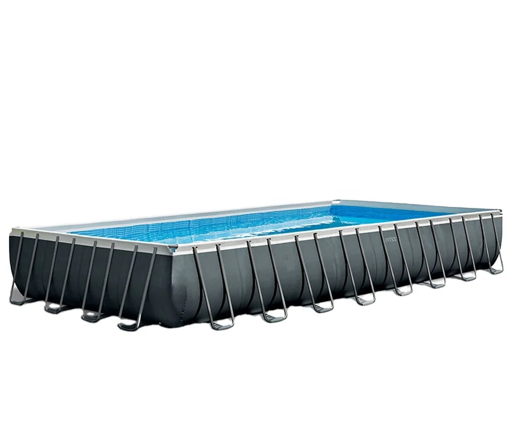 INTEX  26378 32FT 9.75X4.88X1.32m Outdoor Above Ground Large Rectangular Steel Frame Swimming Pool Set