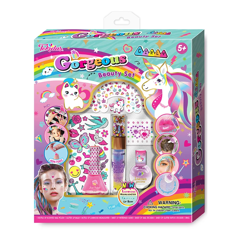 2023 Children makeup  Fashion nail art nail polish Makeup Toys body art waterproof temporary tattoo female body art tattoos