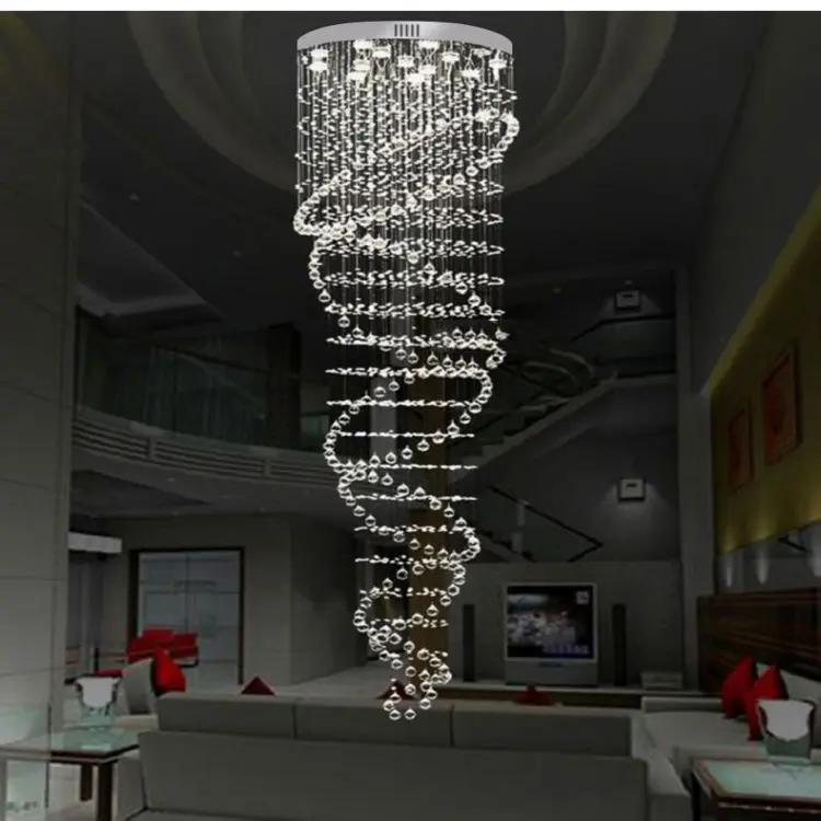 Staircase Crystal Chandelier Lighting Double Spiral Crystal Ceiling Lamp Living Room Bedroom Hanging chandelier