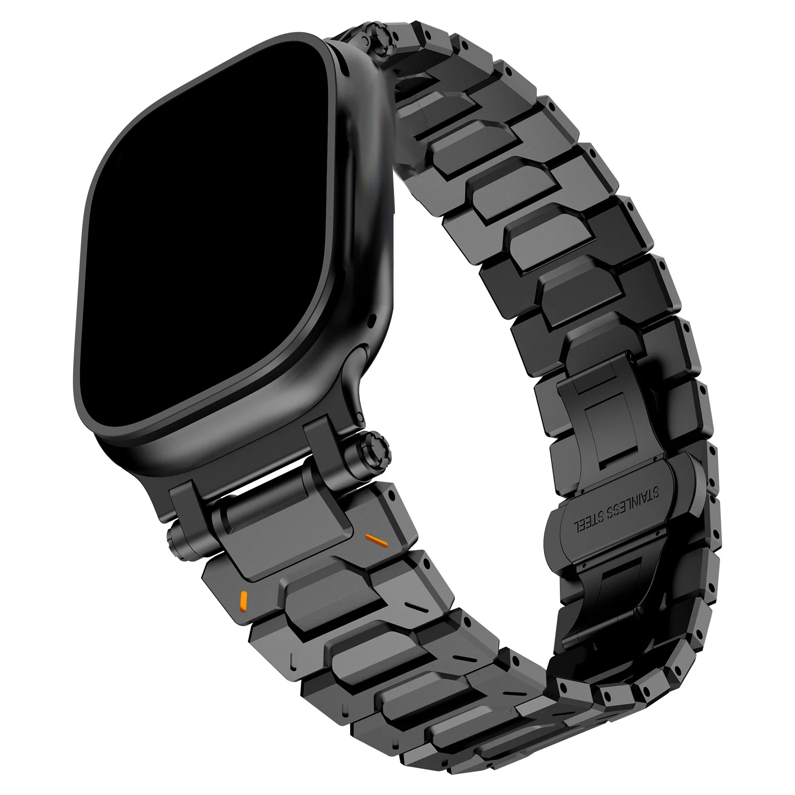 Titanium Color Butterfly Buckle Stainless Steel Watch Strap for Smart Watch 9 8 7 6 5 Ultra 42/44/45/46/49mm Iwatch Metal Band