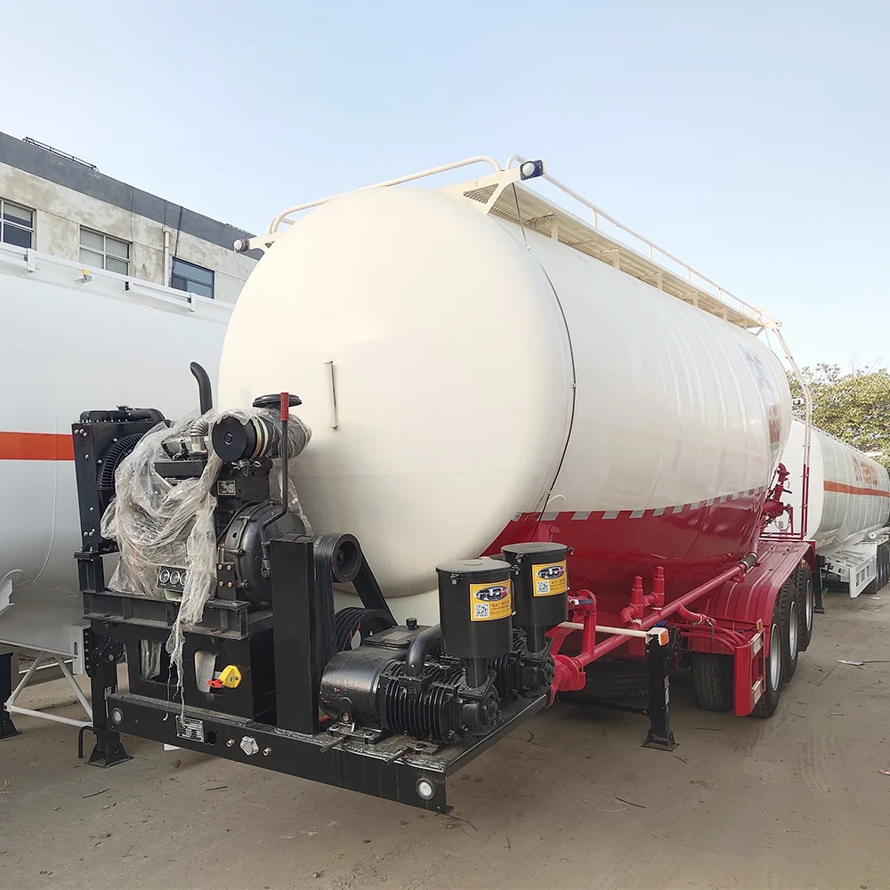 40cbm 53cbm Bulk Cement Tanker Semi-Trailer Flour Bulker Trailers Dry Powder Tank Truck Trailer For Sale