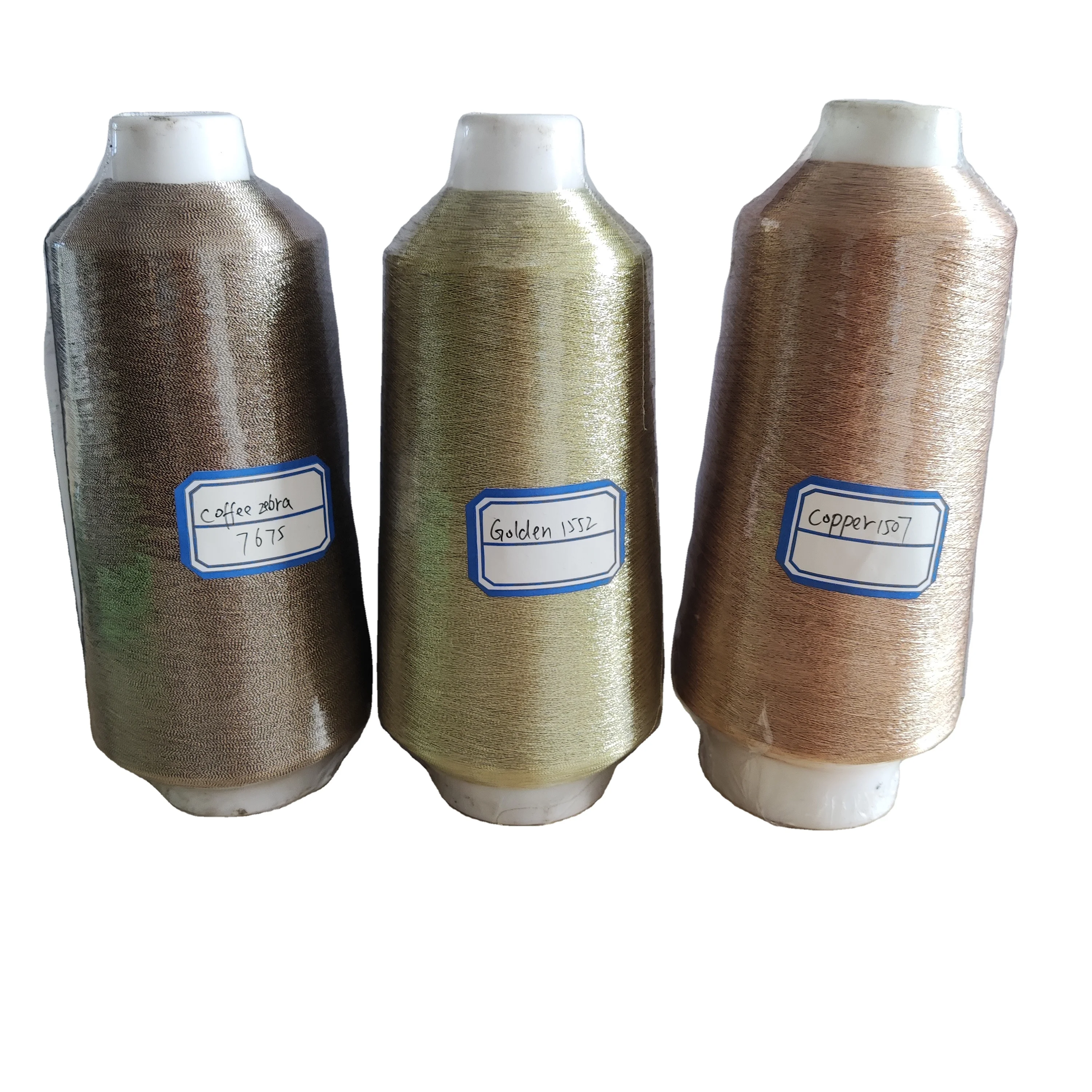Metallic Yarn for weaving  MS/ST type  KR Gold metallic Thread for  embroidery Metallised Yarn