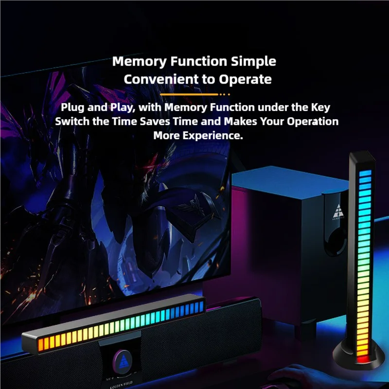 LED Pickup Light RGB Sound Control Symphony Lamp Music Rhythm Lights TV Computer E-sports Desktop With APP Remote