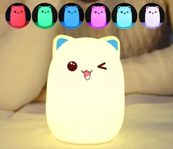 Cute Bear Silicone Night Light Bedroom USB Charging Led Patting Light Night Light