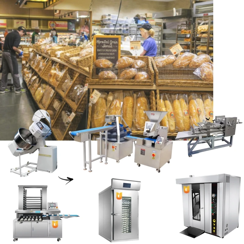 Hot Selling Complete Automatic Bread Making Machine Bakery Dough Mixer Dough Machine Baking Equipment Rotary Oven