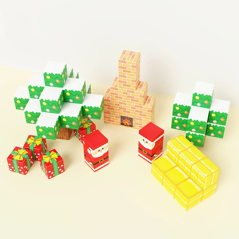 Magnetic Building Blocks Game Kid Christmas Halloween Theme Building Blocks Toys