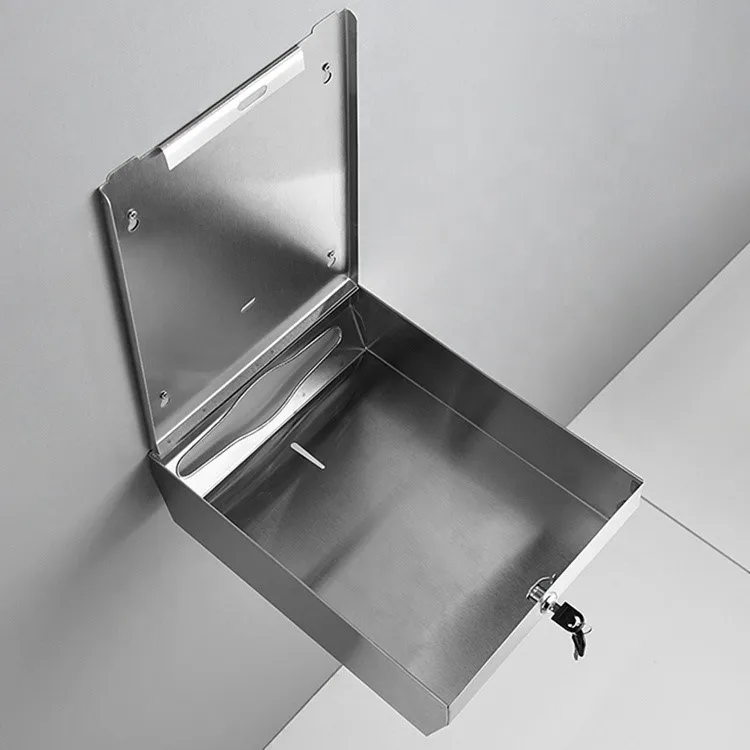 Commercial Wall mount stainless steel anti-corrosion lockable hygiene large paper towel dispenser box