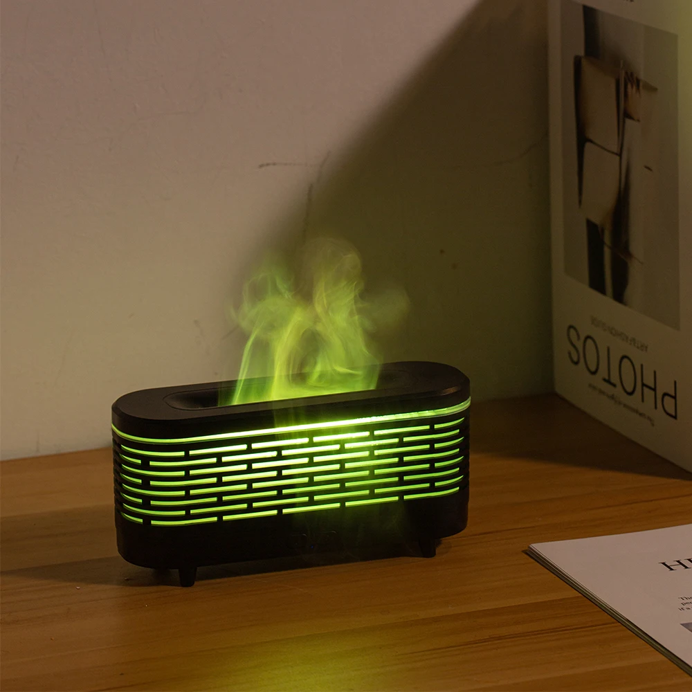 Colorful 3D Fire Flam Hollow Tissue Box Design Humidifier Ultrasonic Portable Essential Oil Diffuser Mini air Humidifier Desktop