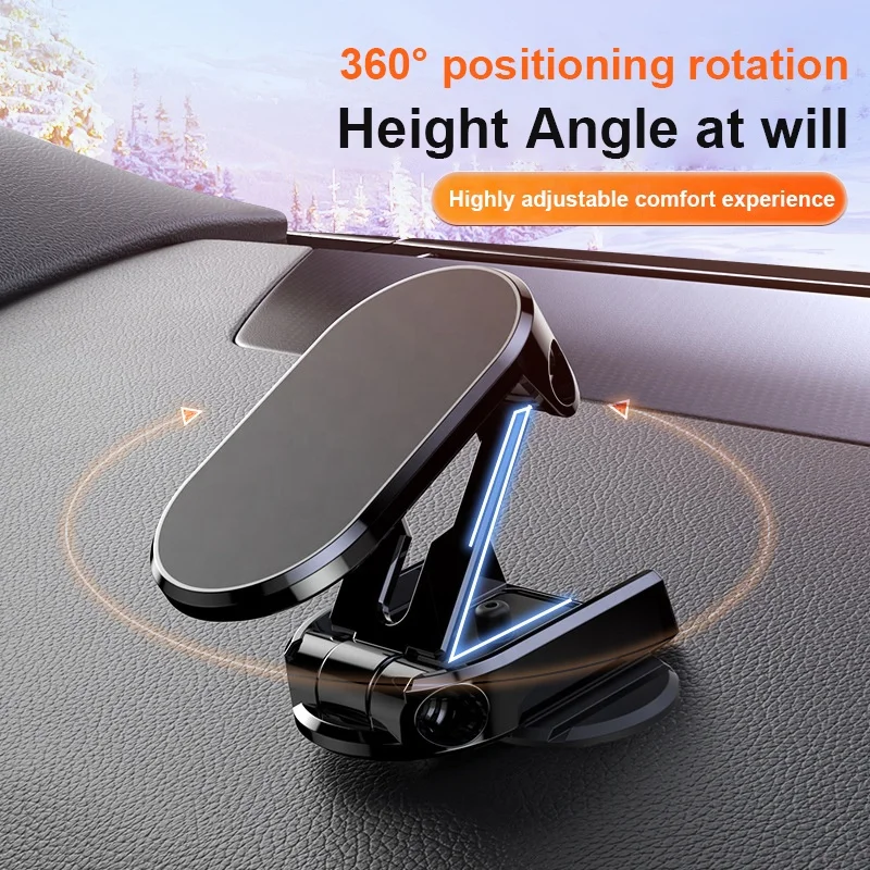 2023 High Quality Folding Magnetic Phone Holder For Car Phone Bracket  Navigation Fixed Support with Sticker Car Phone Holder