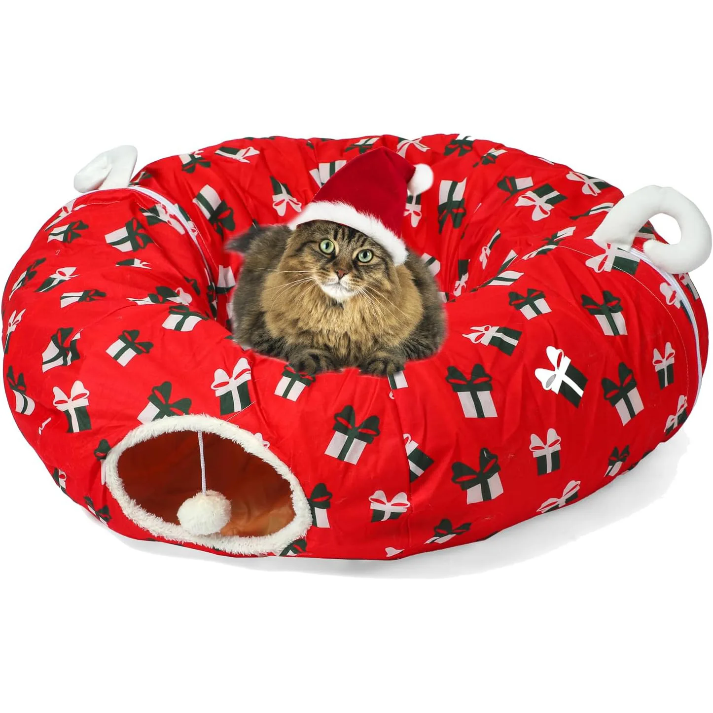 2024 Fine Era Wholesale Indoor Cat Tunnel Bed Large Peekaboo Felt Cat Cave Solid Pattern Breathable Feature Custom Dogs Sleep