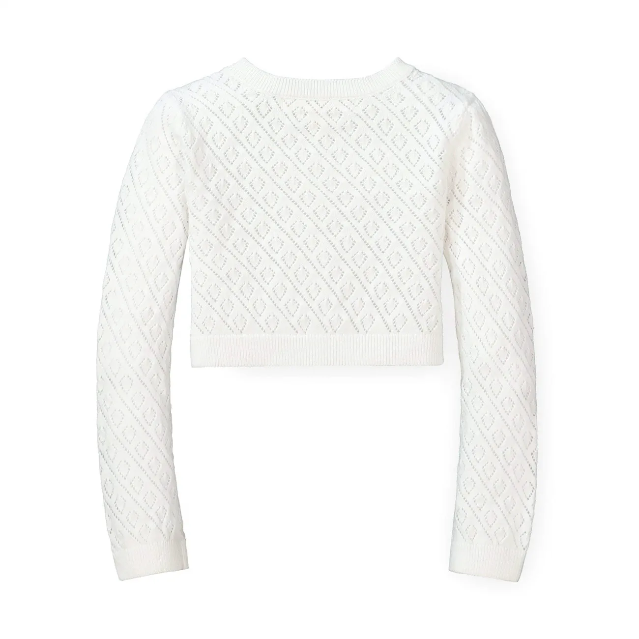 
New Design Long Sleeve Cotton Kids Knitted Cropped Cardigan Girl Sweater 