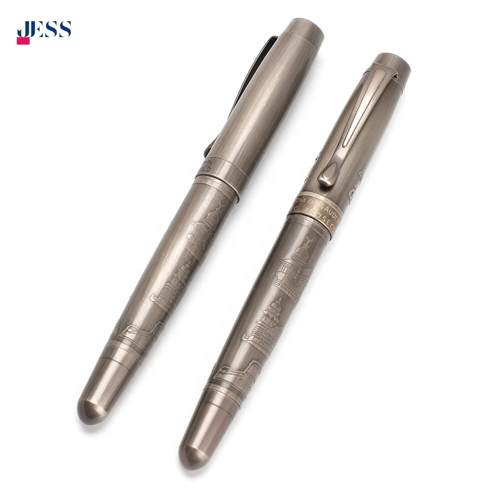 Body Painting Bronzed Silver Pen Gift Solid Copper Pen Business Metal Roller Pen with Embossed Logo