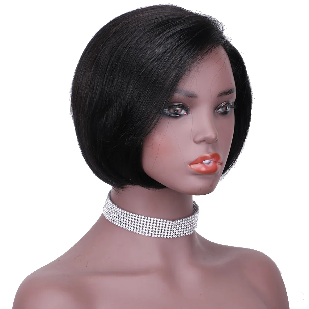 Wholesale short hairstyles human hair wig bob straight body wave bob wig non lace human hair wig for black women