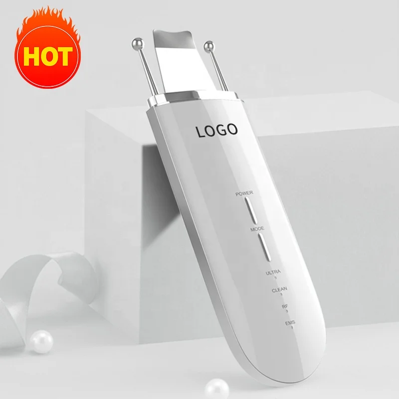 2022 New Arrival Rf Ems Ion Ultrasonic Facial Skin Scrubber Skin Peeling Scrubber Skin Machine For Exfoliator Face Lift