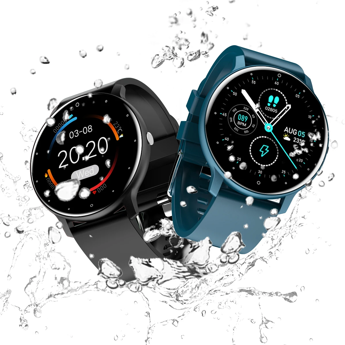 Fashion Smartwatch ZL02 Heart Rate Monitor Blood Pressure Music Fitness Sport Waterproof Multifunctional Mobile Smart Watch