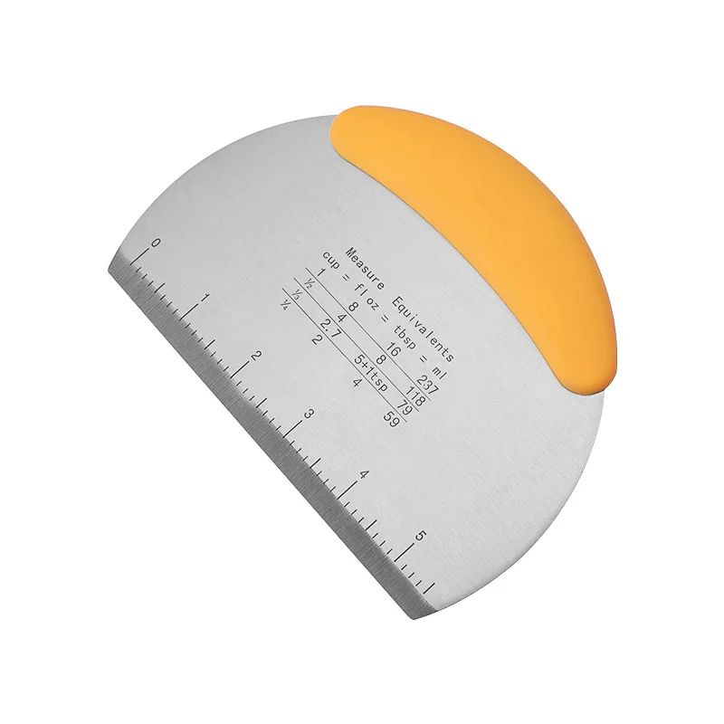 Stainless steel dough cutter Baking dough knife scraper Kitchen dough cutting tool Semi-circular flour knife