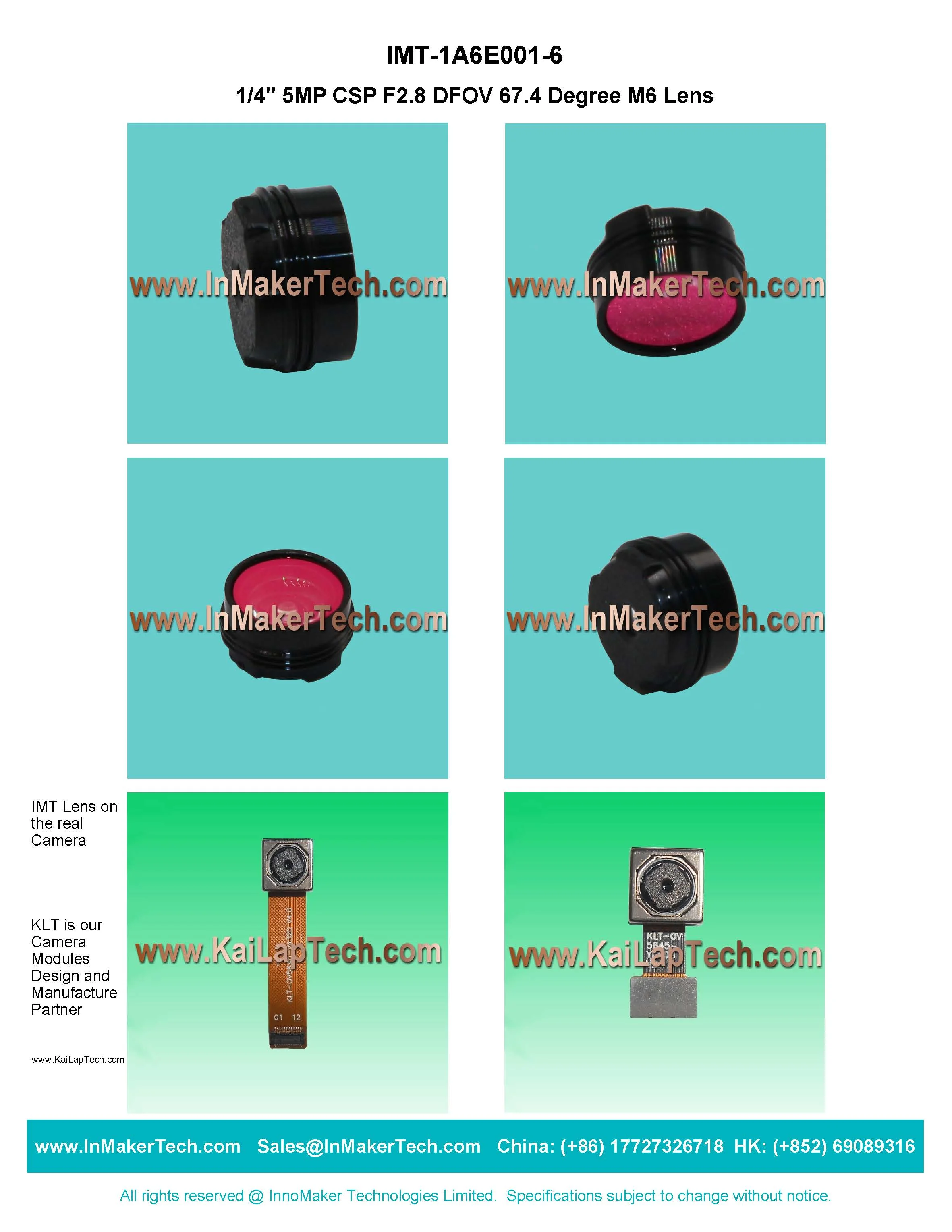 OmniVision OV5645 MIPI Interface Auto Focus 5MP Camera Module KLT-OV5645-Y660B V2.1