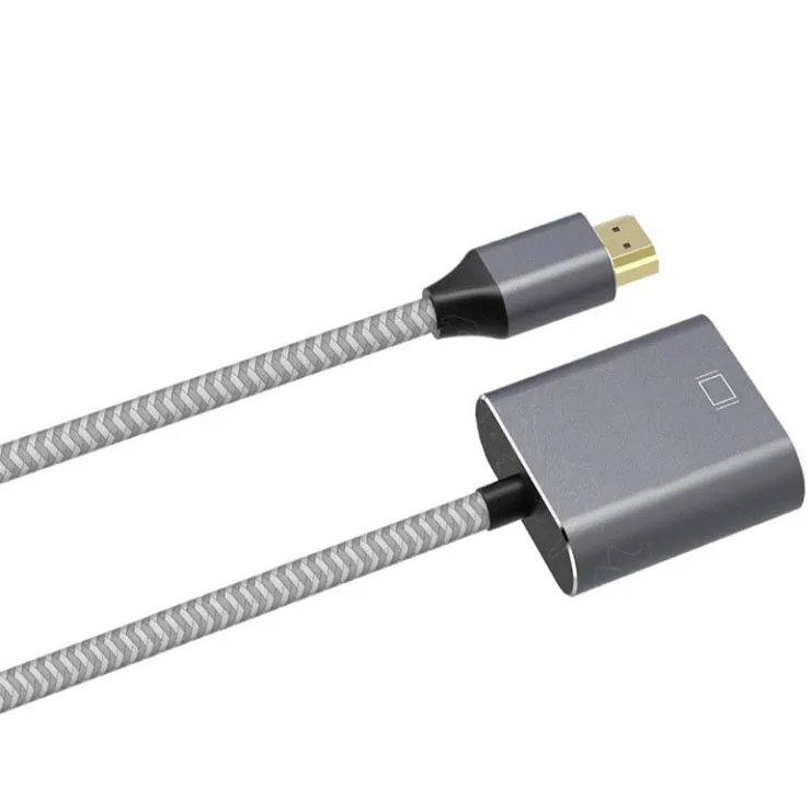 Прямая Заводская поставка hdmi в vga нейлоновый плетеный провод HDMI VGA адаптер кабель алюминиевый корпус