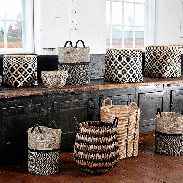 2020 Hot sale bamboo basket no minimum quantity storage basket cheap wholesale cotton straw rattan basket