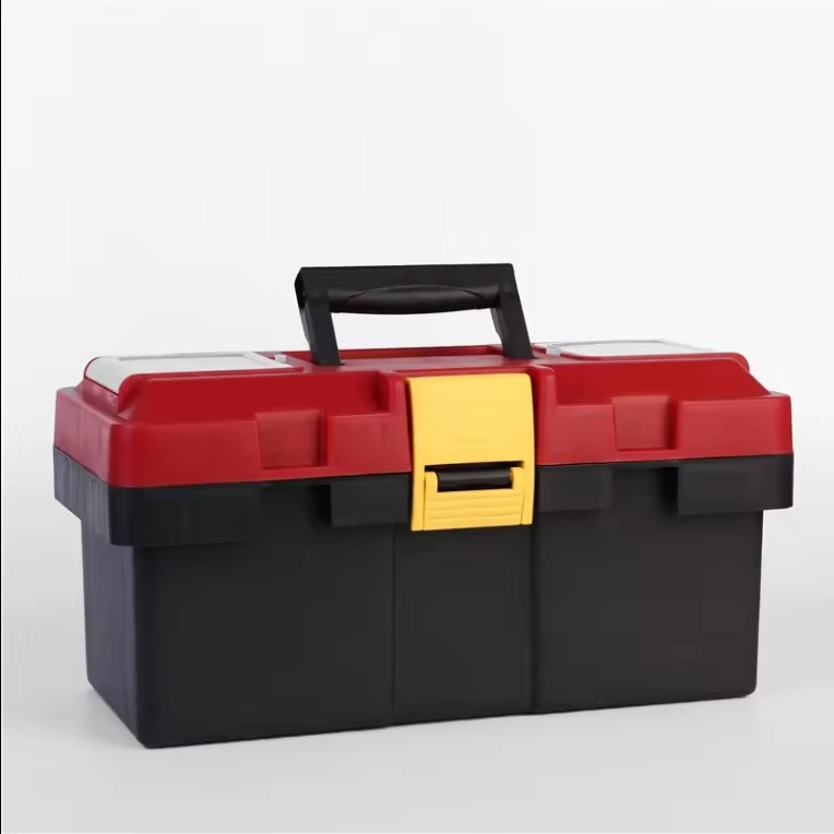17 inch Iron Toolbox Household Car Storage Box Hardware Tool Box Power Tools Box Portable Plastic Steel Big Size