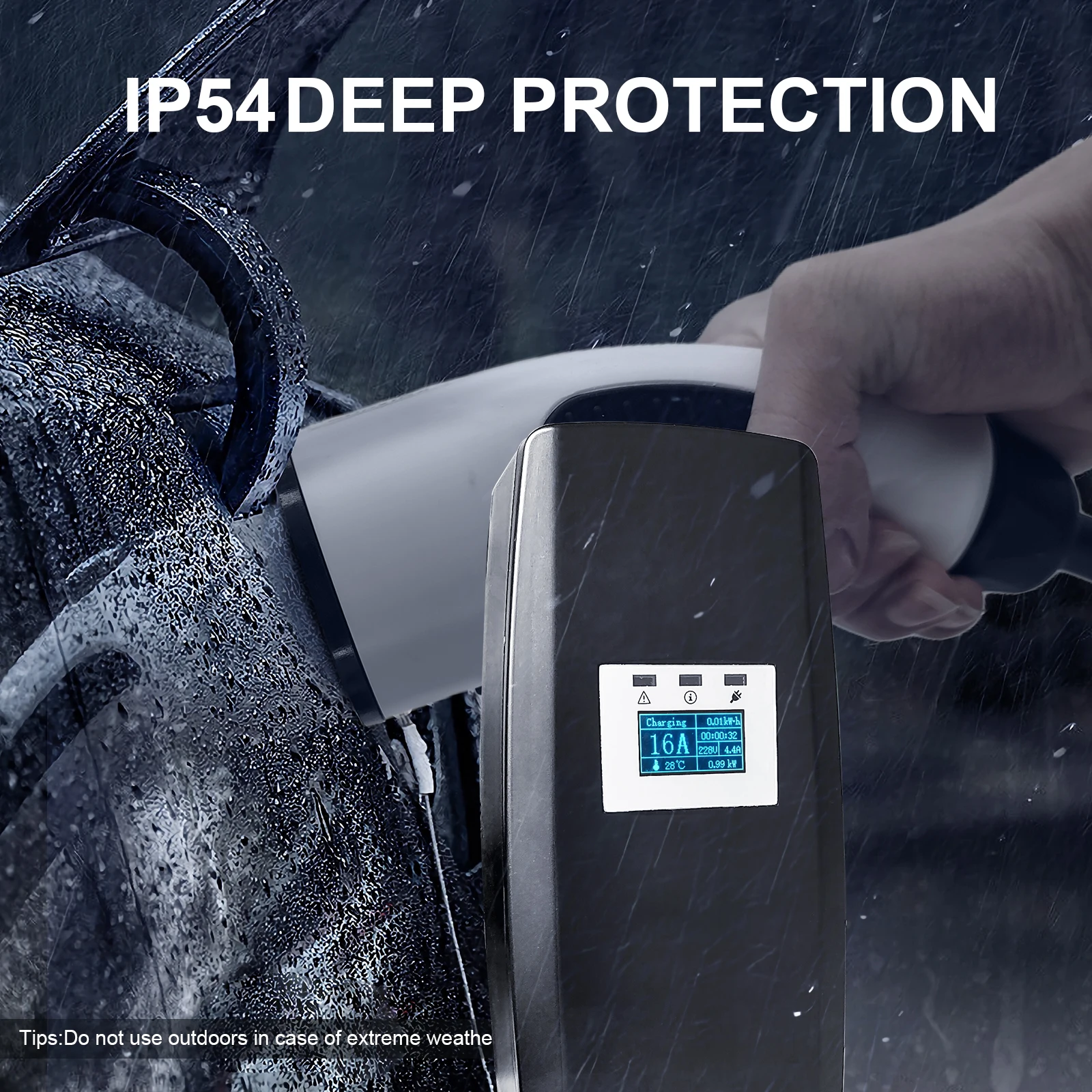 Khons 16A 32A Model 2 Electric Vehicle Charging Box Level 2 Mobile Charger Portable EV Charger Type 1 to schuko Plug