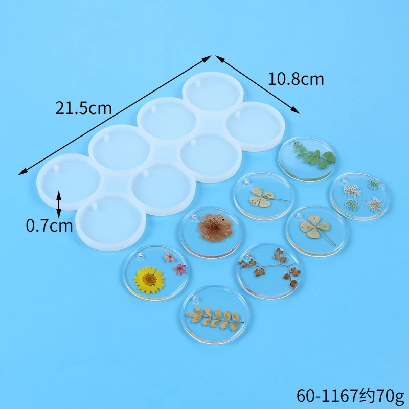 M1 Round Oval Epoxy Resin Pendant Casting Earrings Necklace Jewelry Making Mold With Hole for DIY Keychain Crafts