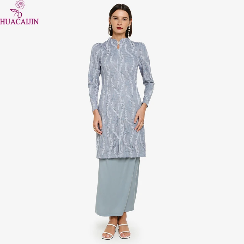 New Design Fabrik Abayas Jubba with Pearls Pengantin Flora 2021 Full Lace Satin Kurung Women Middle East 1pcs/bag 3-5days Adults