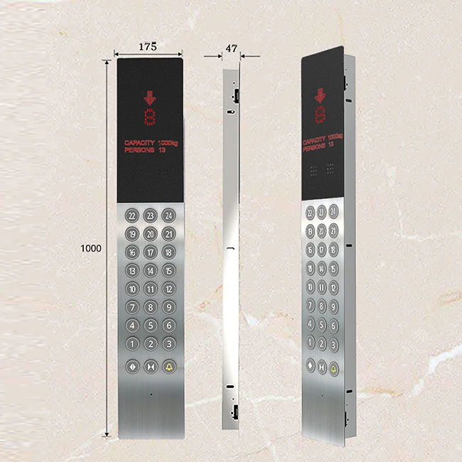 Custom stainless steel or mirrored elevator COP LOP control panel