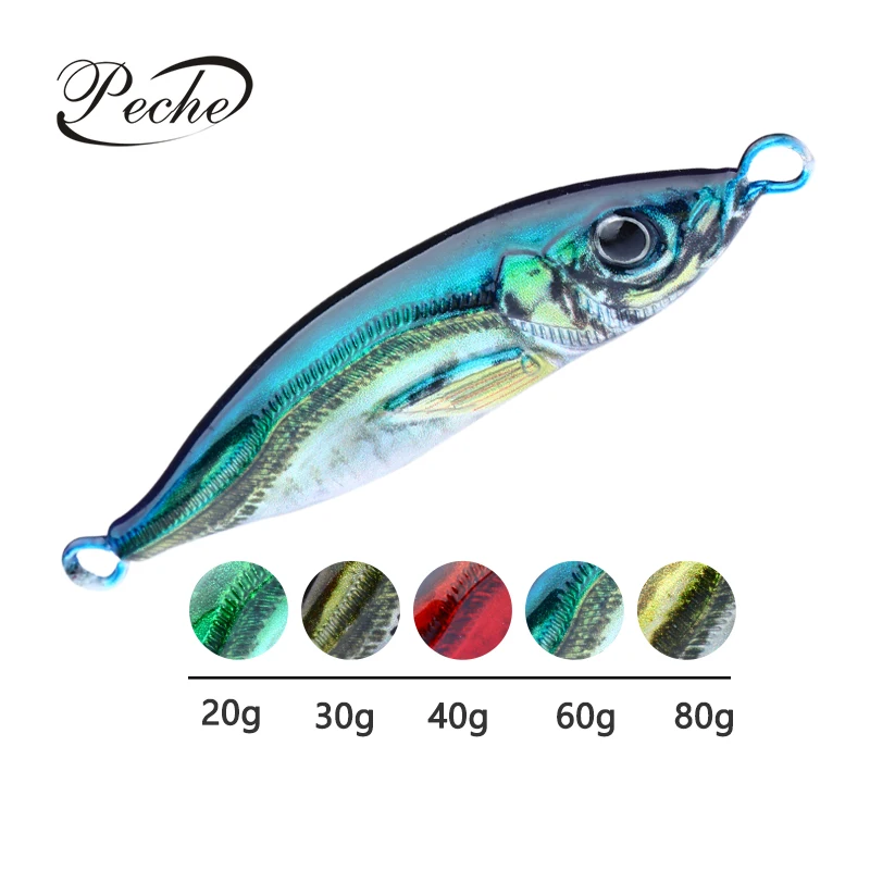 Dropshipping Jigging Lure Fishing Tackle 15/20/30/40/60/80/100g Luminous Swimming Bait Lead Metal Casting Slow Pitch Jigs Lure