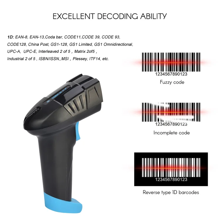 YHDAA YHD-6100LW Adopted 2.4G Wireless barcode scanner Connection Technology Wireless QR Code Reader barcode scanner