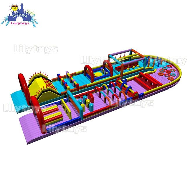 factory price custom adult children giant commercial outdoor challenge bounce house inflatable obstacle course equipment for kid