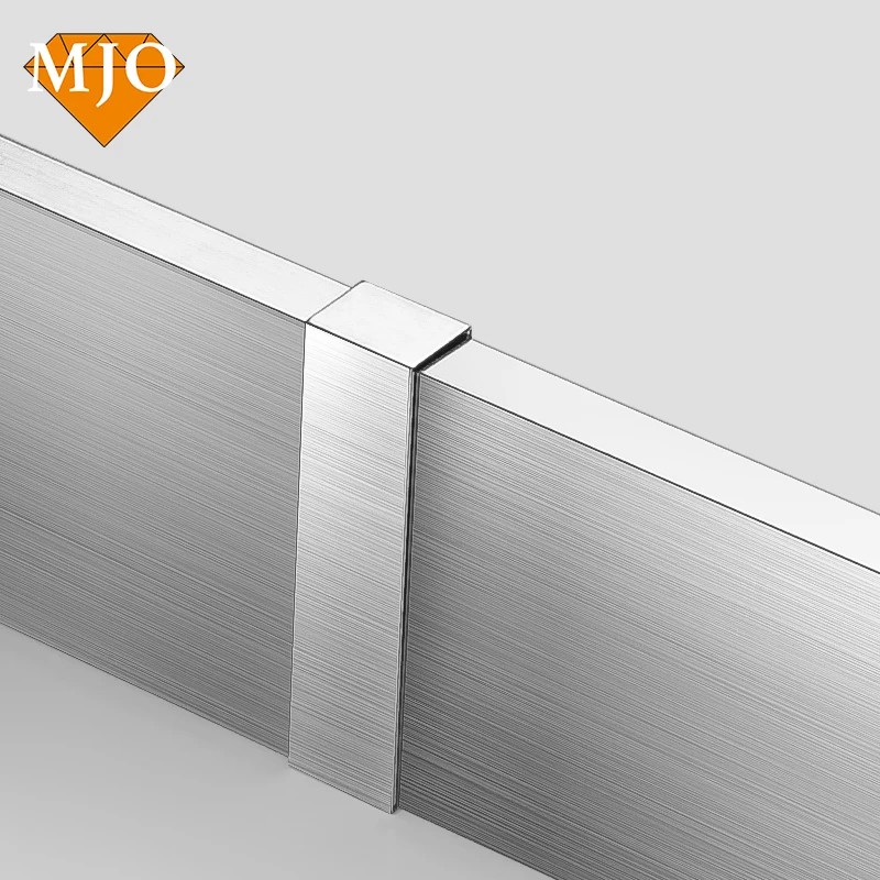 Foshan MJO 304/316 Flooring Trim Skirting Profiles Skirting Board For Floor Decoration Various Sizes Stainless Steel Tile Trim