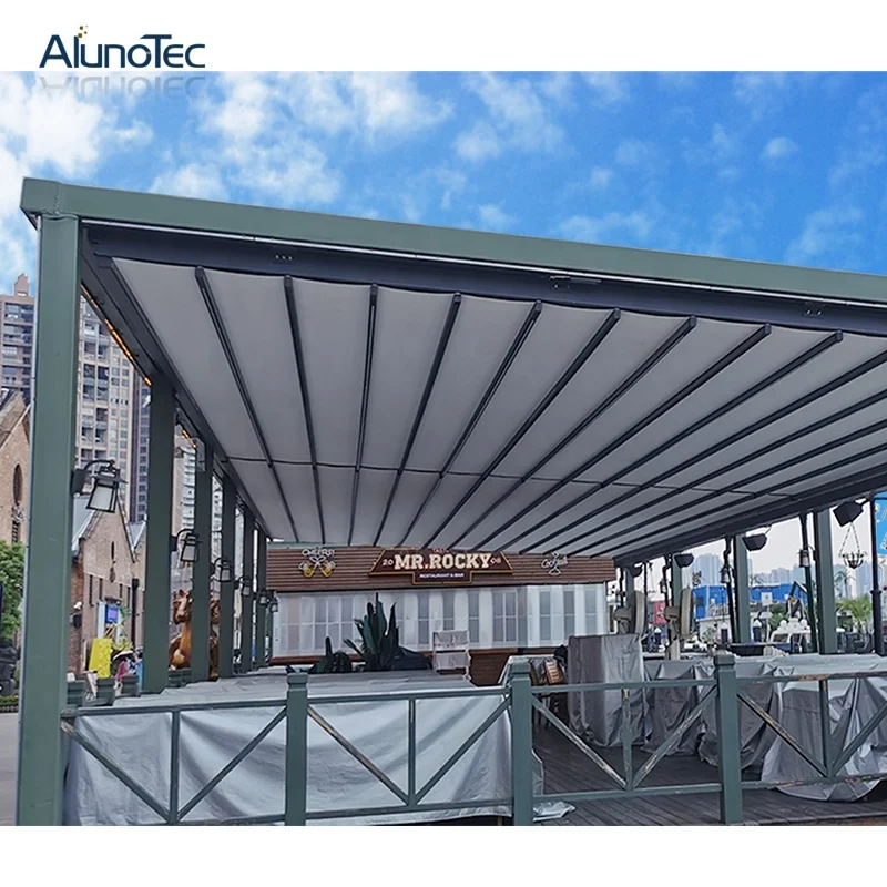 House Wall Hanging PVC Fabric Aluminum Gazebo Louvre Pergola Patio Cover Retractable Roof Awnings Canopy Roofs