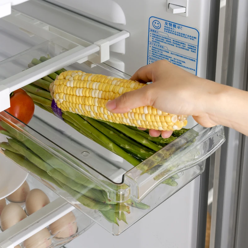 Fridge Egg Drawers, Refrigerator Egg Storage Container Refrigerator Pull Out Bins Snap On Drawer Organizer Egg Storage Box