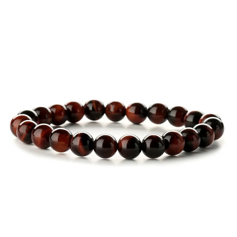 G3199 Wholesale 8Mm Crystal Wood Tiger Eye Agate Beads Bracelets Jewelry Lava Quartz Chakra Rainbow Color Stone Bead Bracelet