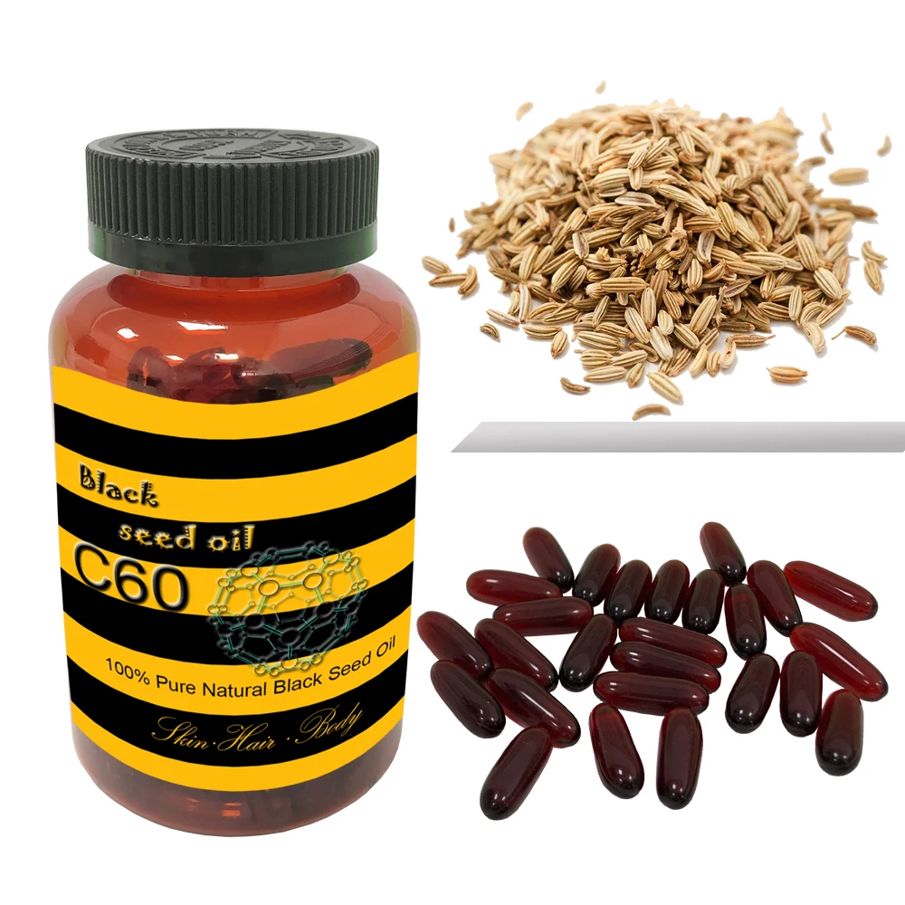 OEM Fullerene  Carbon C60 In Black Seed Oil  Organic Extra Virgin Black Seed Oil For Food Skin Health Hair Body