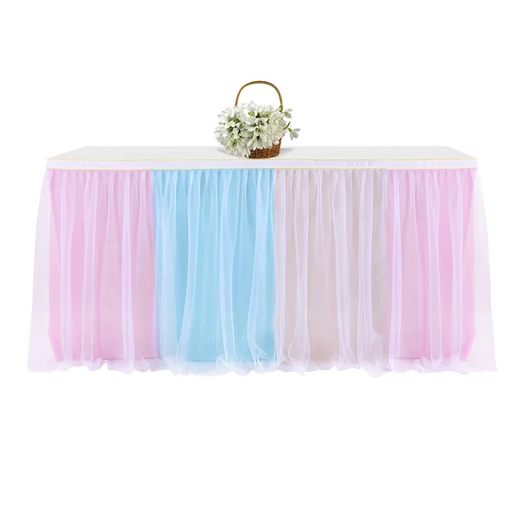 wholesale Children birthday and banquet Colorful table skirt for wedding