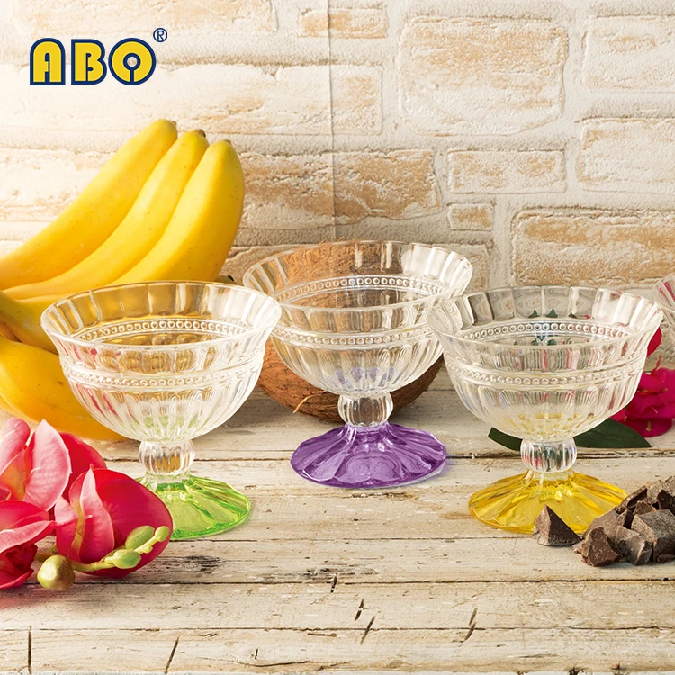 12oz colorful sprayed color glass ice cream cup bowl in gift box