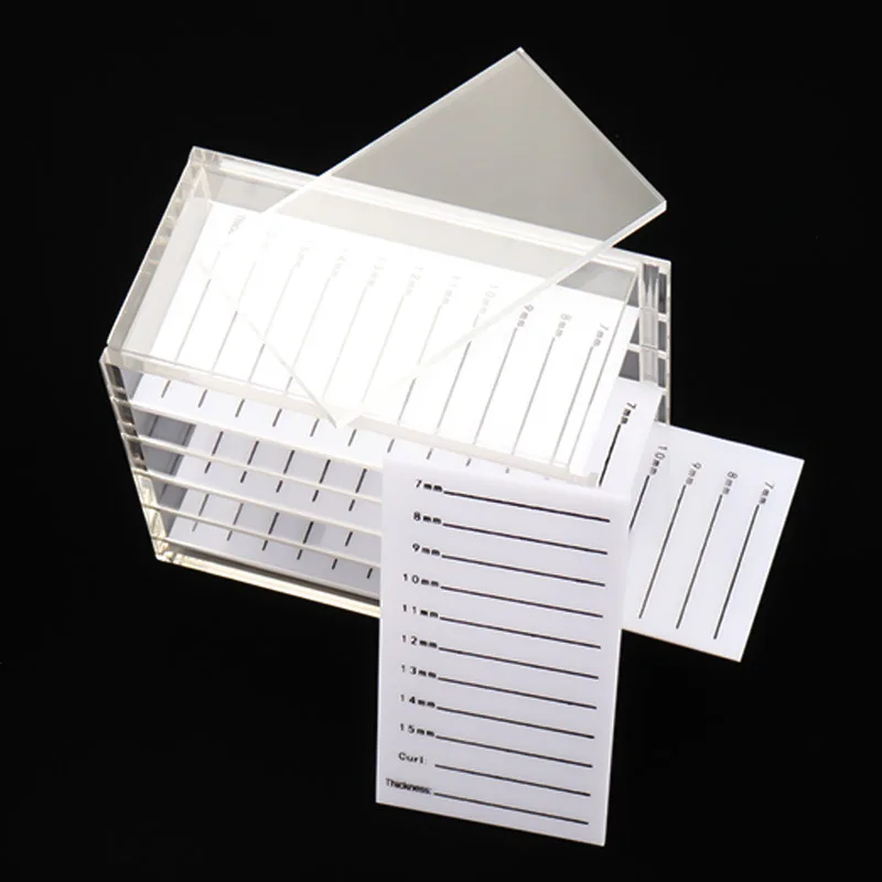 Private Label Acrylic 5 Layers Clear Acrylic Lash Tile Storage Box Eyelash Extension Grafting Tools