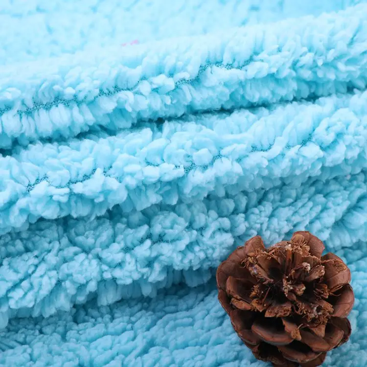 Shaoxing Manufacturer 100% Polyester Faux Soft Cotton Sherpa Fleece Lining Short Pile Faux Fur Plush Fleece Fabric