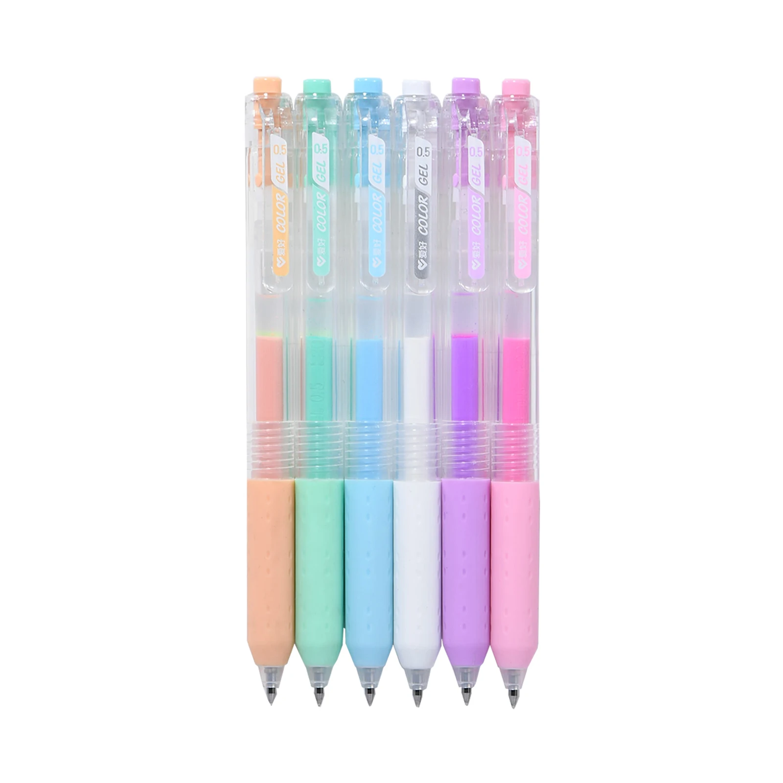 Retractable Office School Supplies Plastic 0.5mm Large Ink Supply Cute Gel Ink Pen With Custom Logo