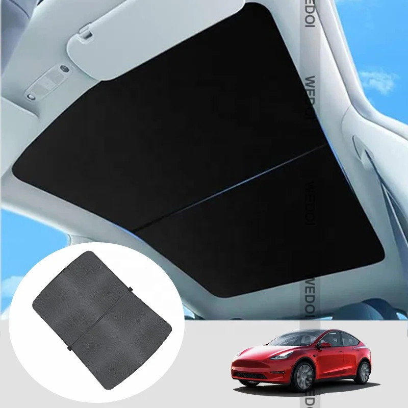 2022 New Car Sunshade for Model Y Top Glass Roof Sunshade of Tesla  Accessories Customized Sunroof Blind for Model Y 4pcs Set