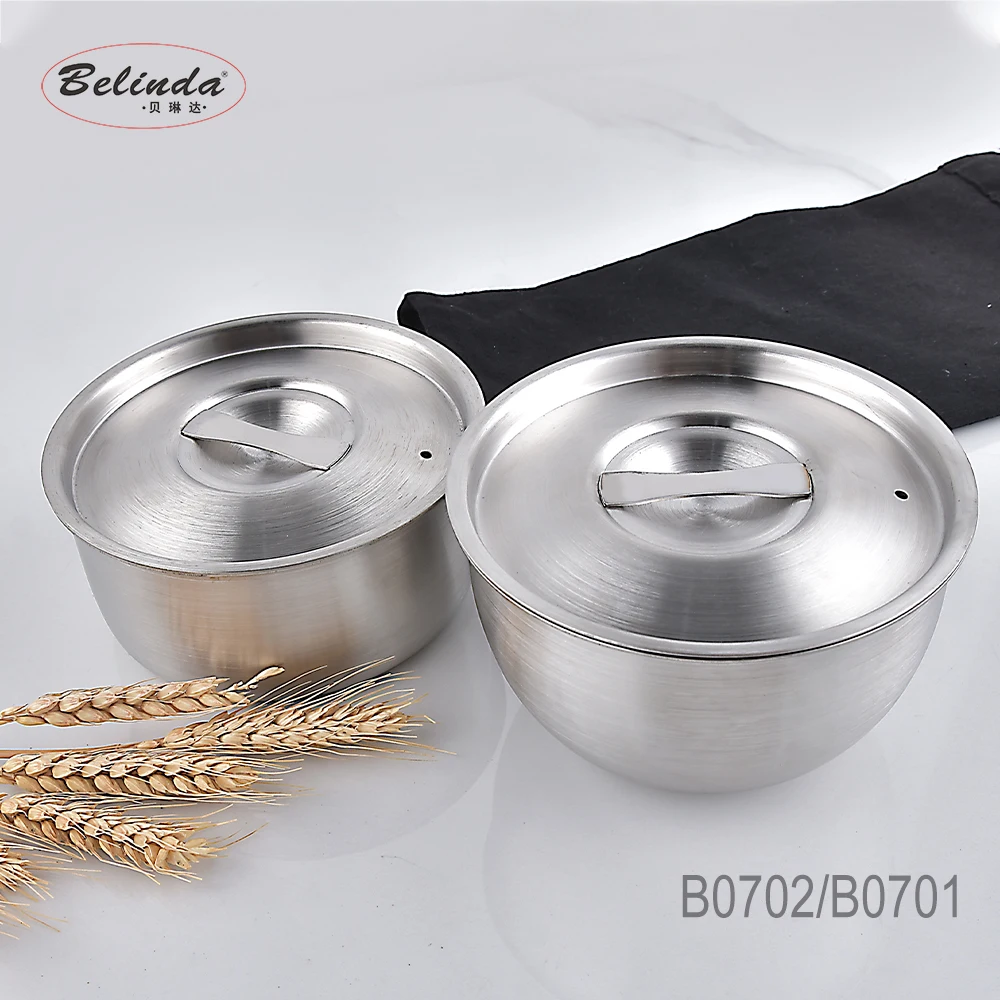 Stainless Steel 304 Children Food Stew Soup Bowl Steamed Egg Bowl With Lid B0702-4