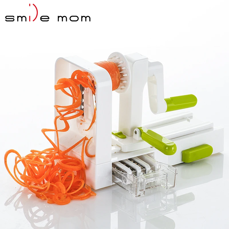 New Multifunction 4 Blades Spiralizer Foldable Vegetable Spiral Slicer Kitchen Grater and Chopper Multi-Tool for Kitchen Use