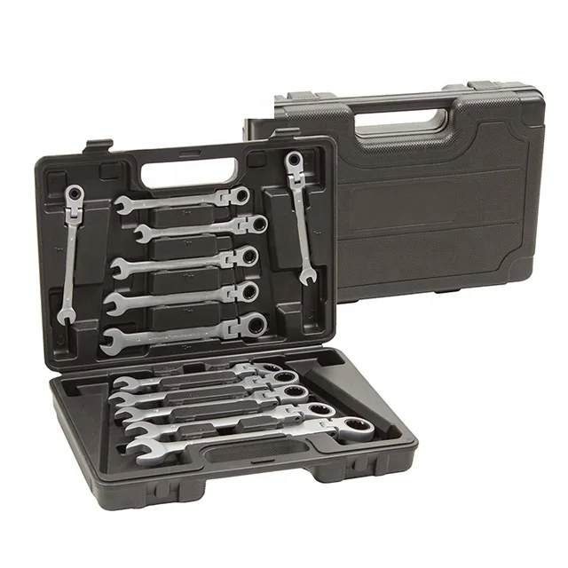 BOSSAN 12 piece Flexible Head Ratchet wrench hand tool set