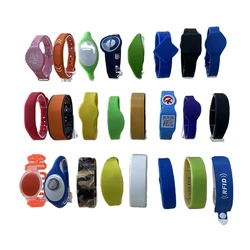 CMRFID 125Khz/13.56Mhz custom RFID IC ID active tag tickets Wrist Bands Nfc Stretch Bracelet Rfid woven nylon Wristband