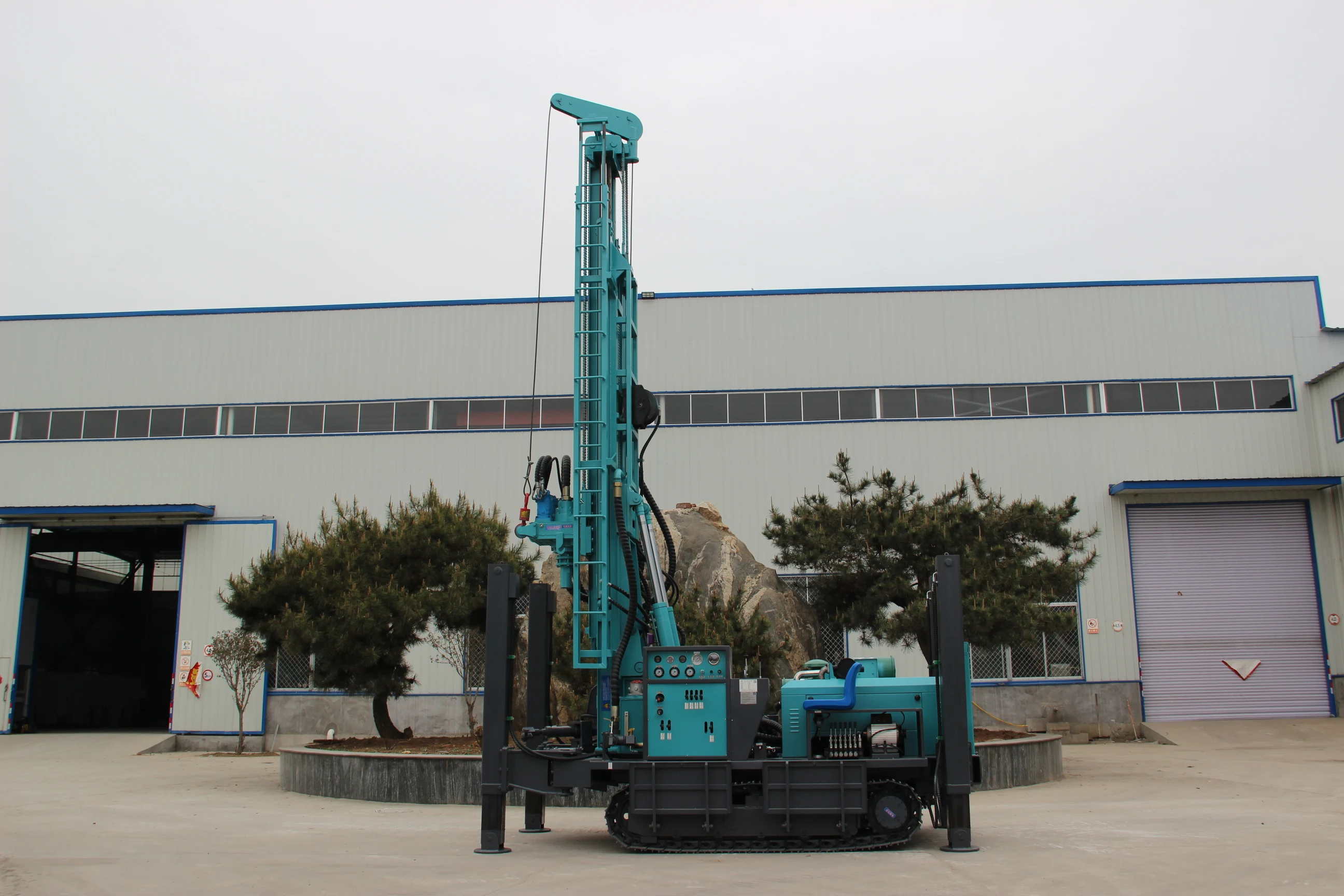 350m Depth Hydraulic Crawler Water Well Drill Rig with Diesel Engine 220V Rotary Gear Motor Core Usage for Drilling