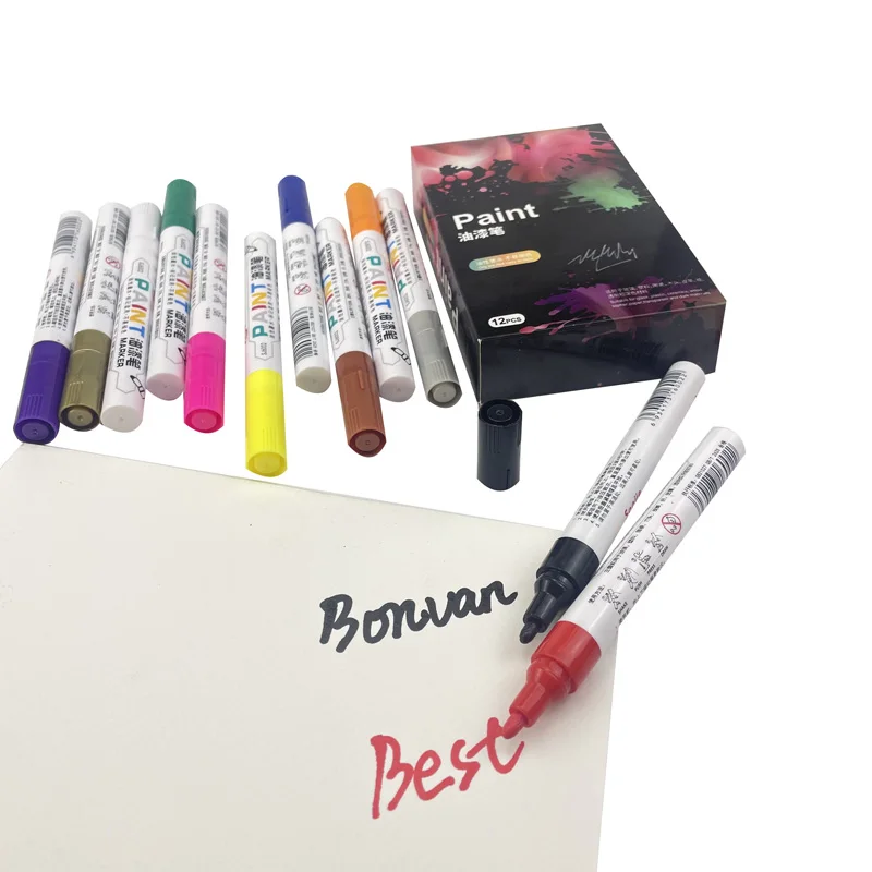 Permanent non-toxic oil based drawing paining markers pen set for kids adults daily using on multiple material