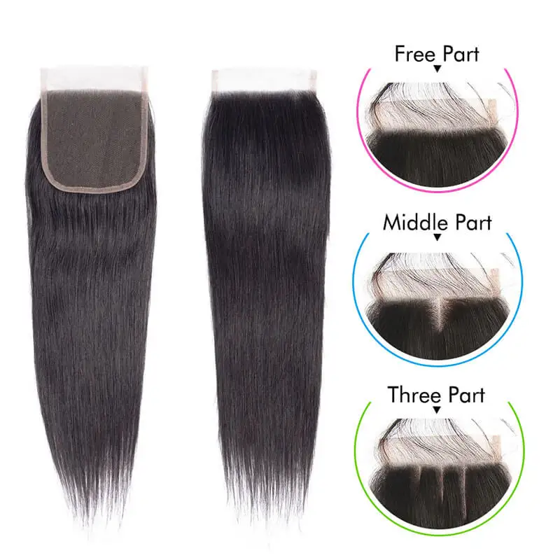 Sunlight hair Wholesale Malaysian Free Part 4x4  Bodywave HD Lace Closure With Baby Hair bleached knots for women